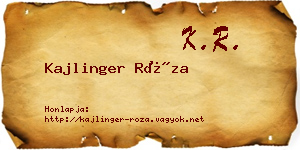 Kajlinger Róza névjegykártya